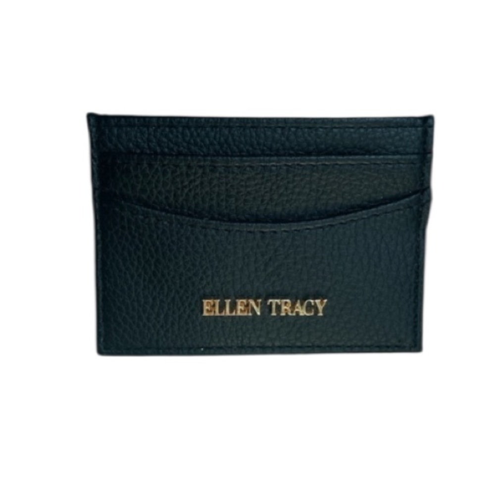 1248. Ellen Tracy Black Leather Card Holder